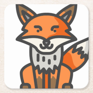 fox square paper coaster