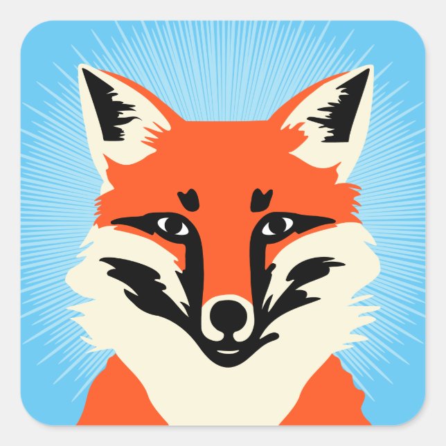 Fox Square Sticker (Front)
