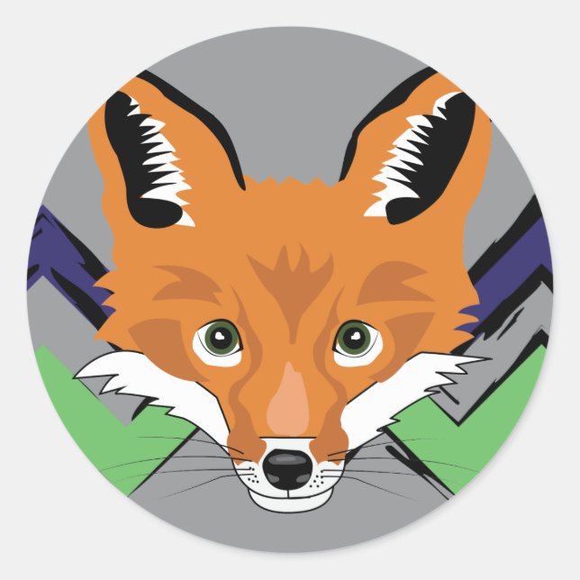 Fox Stamps Classic Round Sticker (Front)