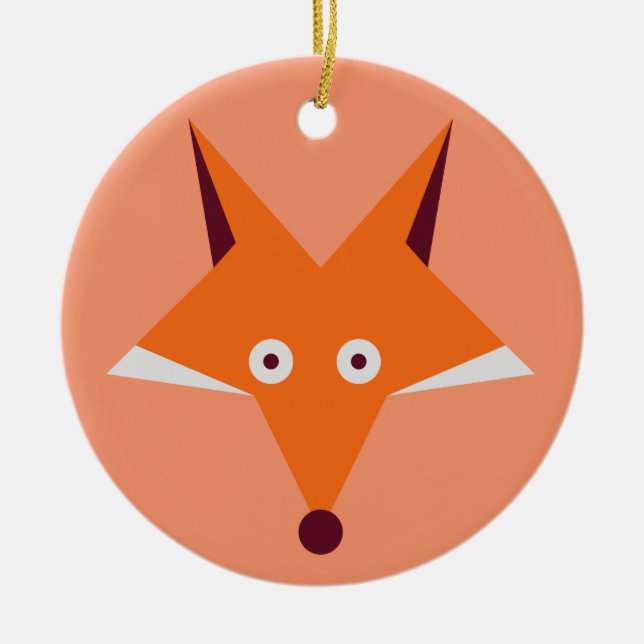 Fox Star Ceramic Ornament (Front)