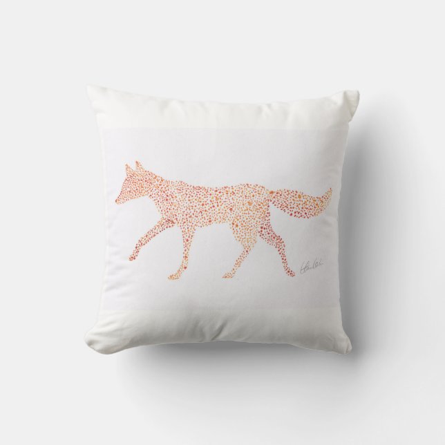 Fox Steps Throw Pillow (Front)