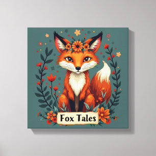 Fox Tales Boho Woodland Animal Canvas Print