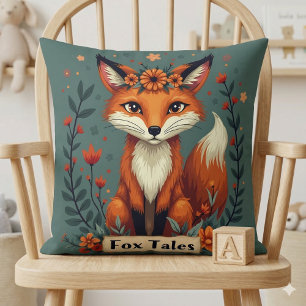 Fox Tales Boho Woodland Animal Throw Pillow
