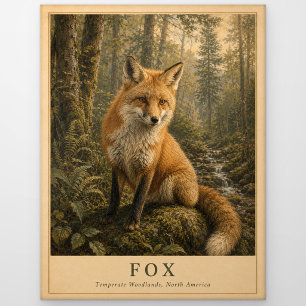 Fox Temperate Woodlands VINTAGE Postcard