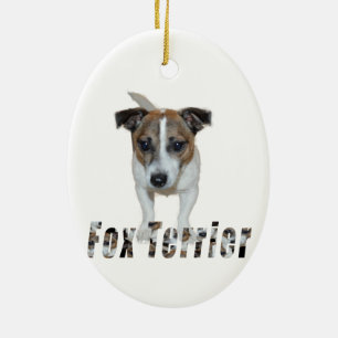Fox Terrier And Fox Terrier Logo, Ceramic Ornament