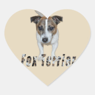 Fox Terrier And Fox Terrier Logo, Heart Sticker