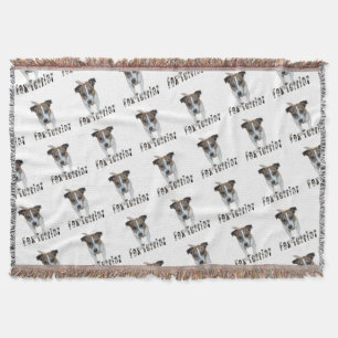Fox Terrier And Fox Terrier Logo, White Throw Blanket