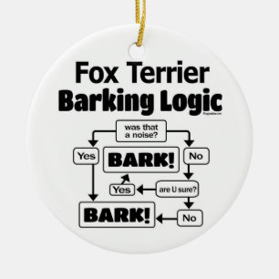 Fox Terrier Barking Logic Ceramic Ornament