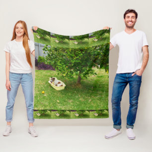 Fox Terrier Bathtime, Medium Fleece Blanket