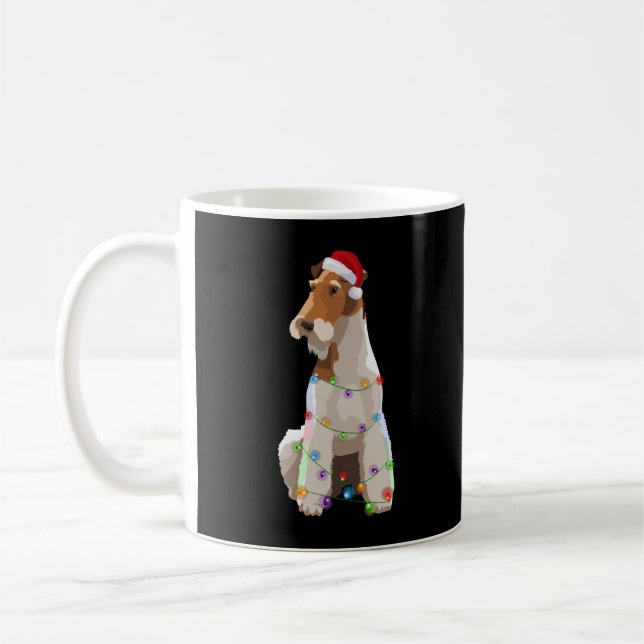 Fox Terrier Christmas Lights Xmas Dog Lover  Coffee Mug (Left)
