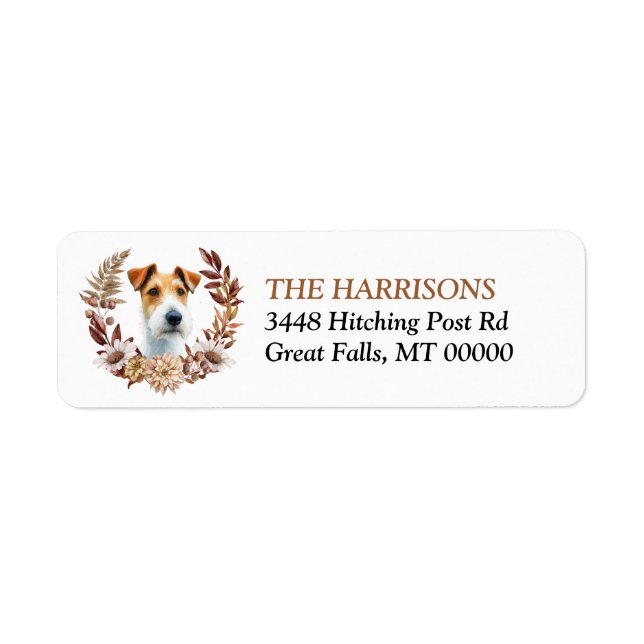 Fox Terrier Dog Autumn Wreath (Front)