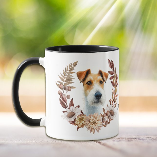 Fox Terrier Dog Autumn Wreath Mug (Creator Uploaded)