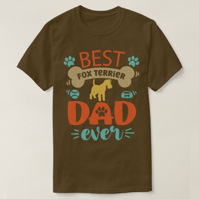 Fox Terrier Dog Dad T-Shirt (Design Front)