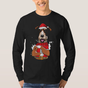 Fox Terrier Dog Santa I Love Mom Tattoo Ugly Chris T-Shirt