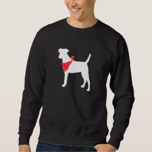 Fox Terrier Dog Wearing Red Bandana Sweatshirt