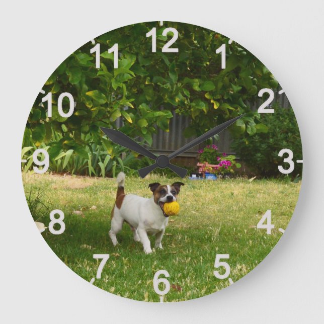 Fox Terrier Joyeux Jours, horloge murale (Recto)