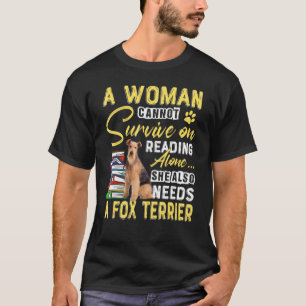 Fox Terrier Lady Cute Doberman Mom Bookworm Dog T-Shirt