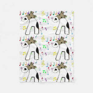 Fox terrier & Music Fleece Blanket