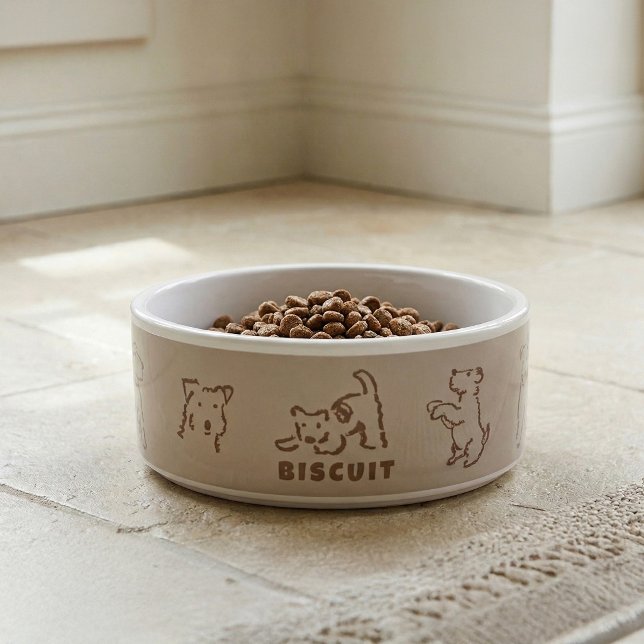 Fox Terrier Personalized Dog Name Bowl (Creator Uploaded)