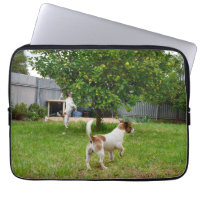 Fox Terrier Playtime, 13 inch Laptop Sleeve.