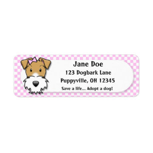 Fox Terrier rose de fil de guingan de Kawaii