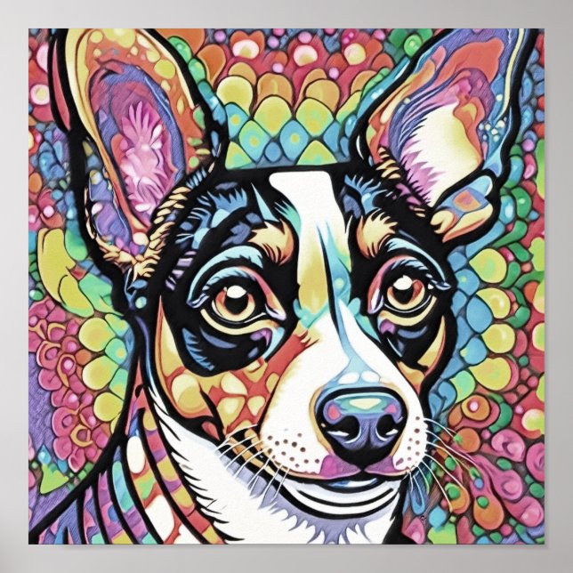  Fox Terrier Square Poster (Front)