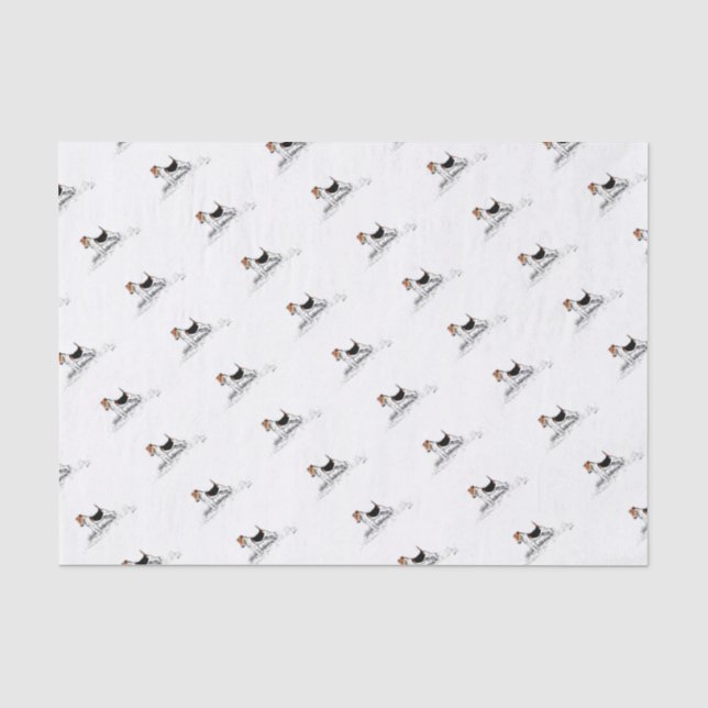 Fox Terrier standing proud Tissue Paper (Front)