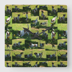 Fox Terrier, The Hard Day, Square Wall Clock