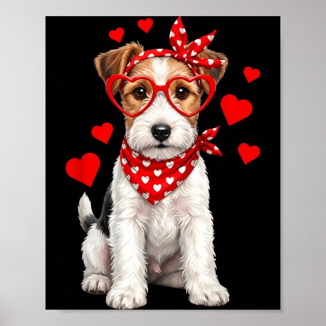 Fox Terrier Valentines Day Wirehaired Dog Lover He Poster (Front)