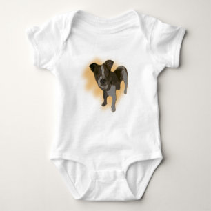 Fox Terrier Watercolor, Baby Bodysuit