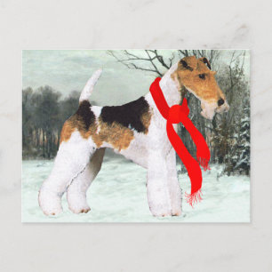 Fox Terrier Winter Postcard