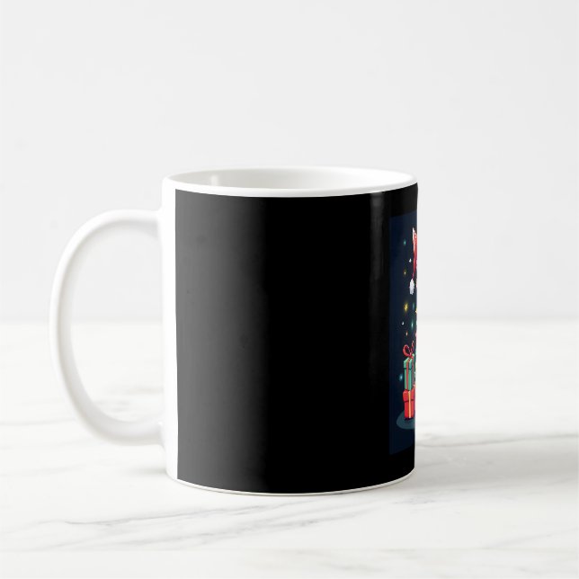 Fox Terrier Xmas Lighting Santa Fox Terrier Dog Ch Coffee Mug (Left)