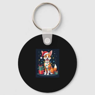 Fox Terrier Xmas Lighting Santa Fox Terrier Dog Ch Keychain