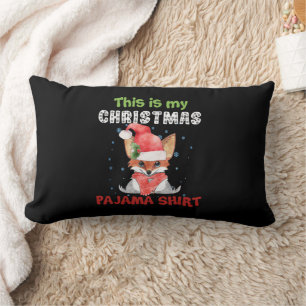 Fox This Is My Christmas Pajama Shirt T-Shirt Fox Lumbar Pillow