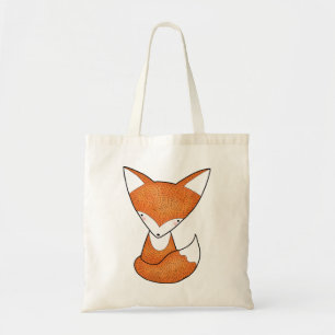 Fox Tote Bag Cute Fox Tote Bag Fox Art Grocery Bag
