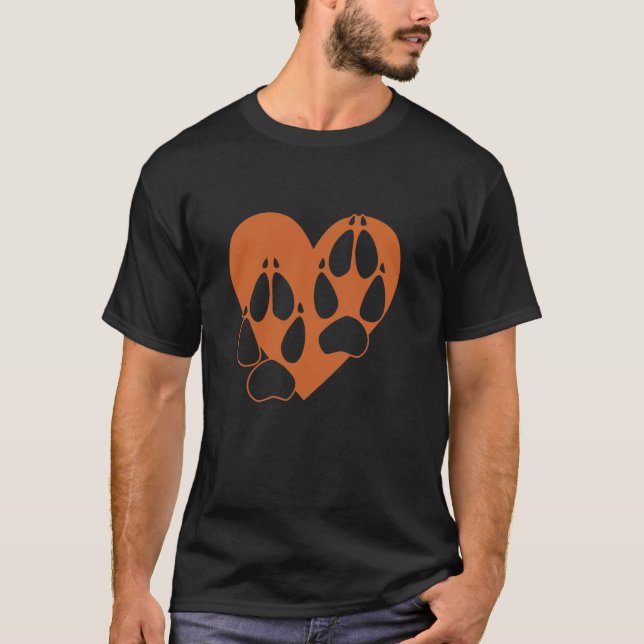 Fox Tracks Heart - Fox T-Shirt (Front)