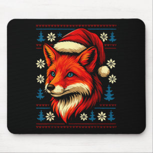 Fox Ugly Christmas Sweater Mouse Pad