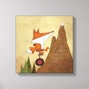 Fox Unicyclist-More Than a Conqueror Canvas Print