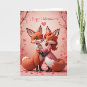 Fox Valentine Cute Woodland Animal Love Holiday Card