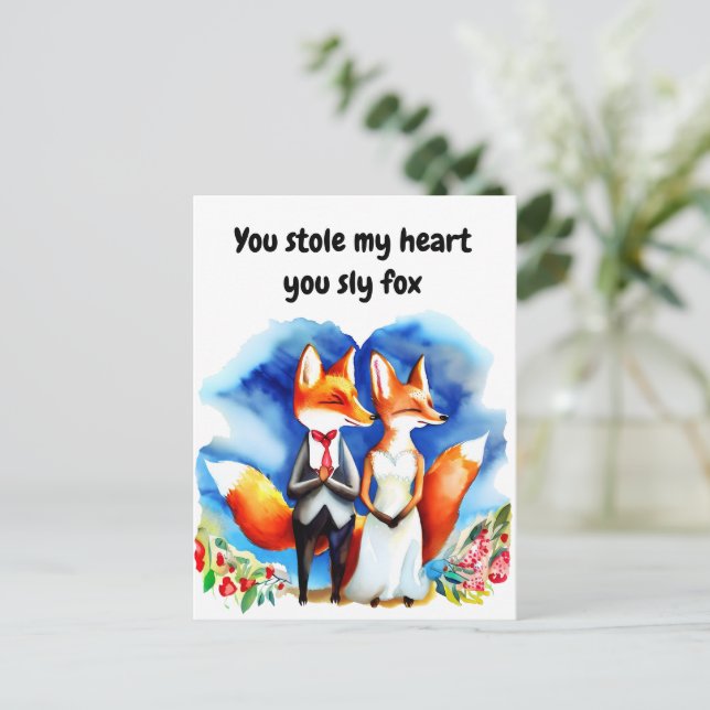 Fox Valentine's Day Card (Standing Front)