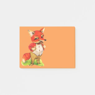 Fox Vintage art post-it note gift