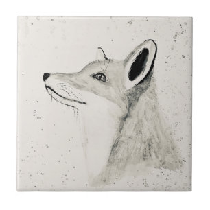 Fox vintage woodland animals tile