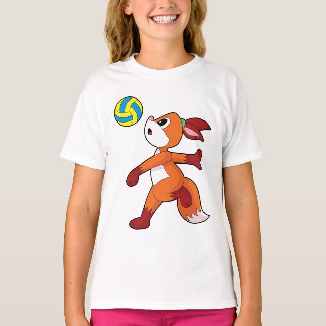 Fox Volleyball player Volleyball Sports T-Shirt (Front)