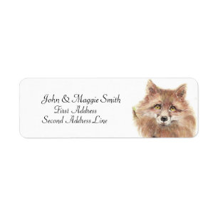 Fox  - Watercolor Animal- Address Label