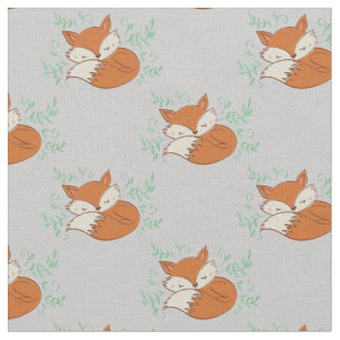 Fox Watercolor Baby Room Decor Woodland Animal Fabric