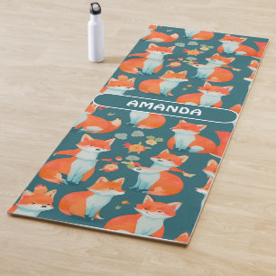 Fox Watercolor Colorful Personalized Pattern Yoga Mat