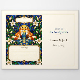 Fox Wedding Guest Book Wishes Postcard