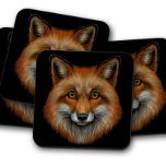 Fox Wildlife Animal Portrait | Fox Coaster Set<br><div class="desc">Fox Wildlife Animal Portrait | Fox Cork Coaster Set - Bring some personality to a party or your bar with our Animal Coaster Collection. #fox,  #foxcoasters,  #animalcoasters</div>