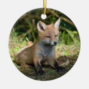 Fox Wildlife Photo Ceramic Ornament
