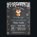 Fox Winter Boy Baby Shower Chalkboard Invitation<br><div class="desc">Fox Winter Boy Baby Shower Invitation. White Snowflake. Boy Baby Shower Invitation. Winter Holiday Baby Shower Invite. Chalkboard Background. Black and White. For further customization,  please click the "Customize it" button and use our design tool to modify this template.</div>